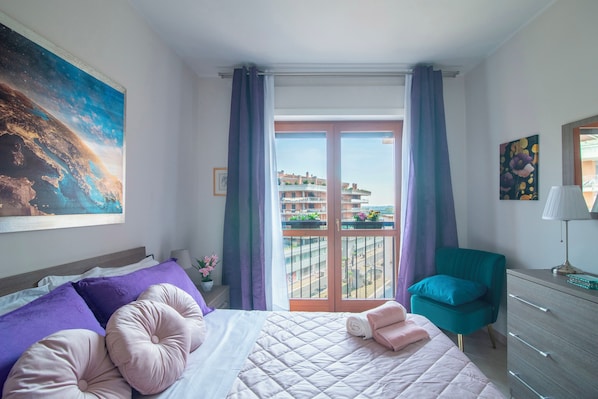 1 bedroom, desk, iron/ironing board, travel crib