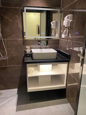 Free toiletries, hair dryer, slippers, towels