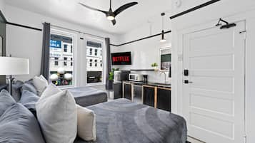 Deluxe Studio Suite | Premium bedding, memory foam beds, individually furnished