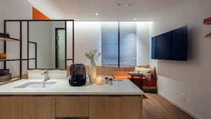 Premium bedding, blackout curtains, soundproofing, free WiFi