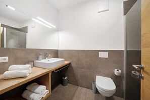 Suihku, hiustenkuivaaja, pyyhkeet