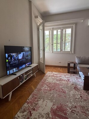 Smart TV, lareira, videogames, livros