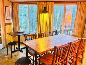 Dining - ~Covered Hot Tub & Sauna, very PRIVATE backyard, indoor slide, Centrally Located (Long Pond)