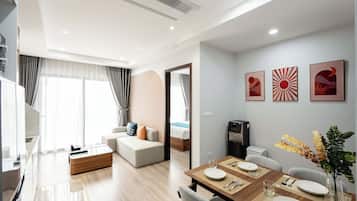 Premium Apartment, 1 Bedroom | In-room safe, individually furnished, blackout drapes, free WiFi
