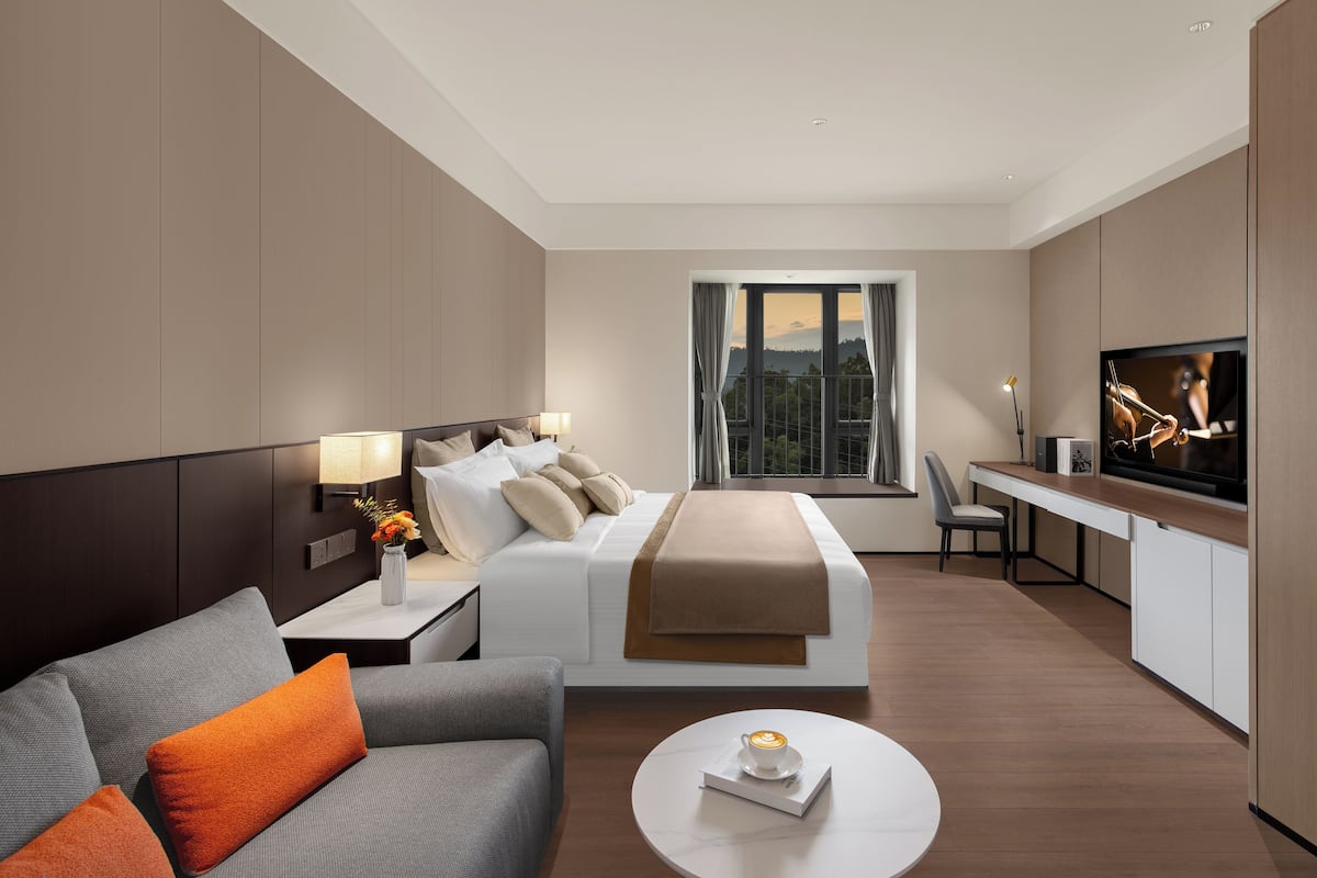 Deluxe Studio (with View) | Down comforters, in-room safe, desk, blackout drapes