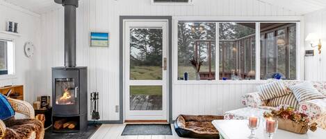 Télévision, cheminée