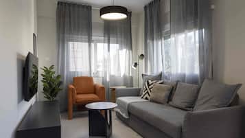 Luxury Apartment, City View | 1 bedroom, in-room safe, blackout curtains, iron/ironing board