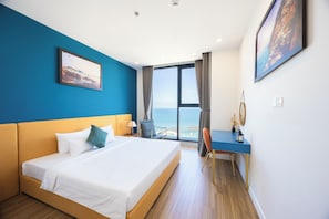 Luxury Apartment, Beach View | 1 bedroom, desk, laptop workspace, free WiFi