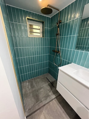 Hair dryer, towels, toilet paper