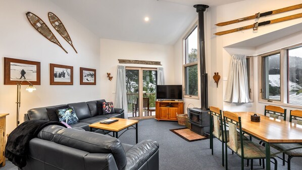 Tv, eldstad och dvd-spelare