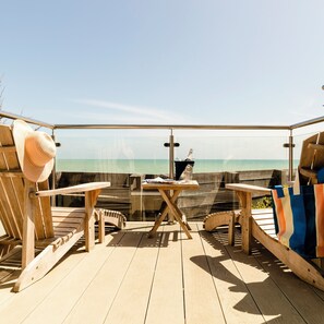 Luksussuite, balkong, sjøutsikt | Terrasse/patio