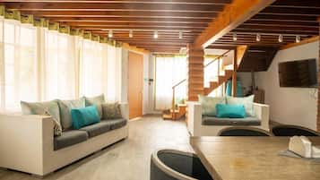Smart TV, fireplace