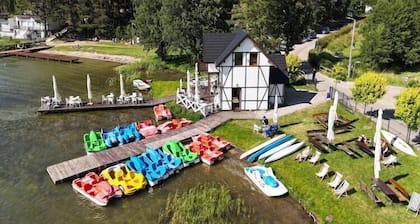 Half of a holiday home, huge garden, pond