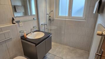 Shower, soap, toilet paper