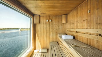 Sauna, hot tub, ruang uap, mandi lumpur, pijat jaringan dalam, dan pijat