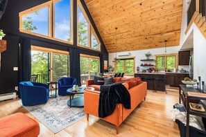 Smart TV, fireplace, video games