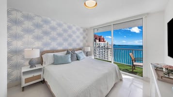 Appart'hÎtel Luxe, 3 chambres, vue océan | Literie de qualité supérieure, rideaux occultants