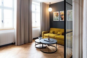 Deluxe appartement, 1 slaapkamer | 1 slaapkamer, geluiddichte muren, gratis wifi