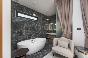 Luxury Villa, Pool View | Bathroom | Separate tub and shower, free toiletries, towels, soap - Villa Satori by Tropiclook (Rawai)