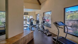 A gym with treadmills, stationary bikes, and elliptical machines. - Views of Ventana Canyon Golf course and Desert Sunsets!   (Tucson)