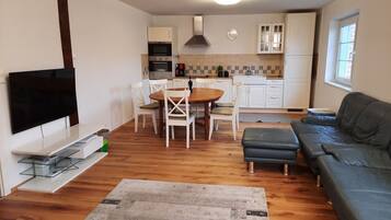 Smart TV, DVD player, books