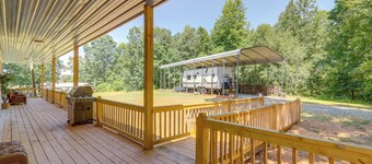 Lake-View Home in Statham w/ On-Site Fishing