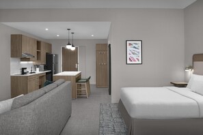 Suite, 1 cama de matrimonio grande, accesible para personas con discapacidad, bañera | Cocina privada | Cafetera o tetera