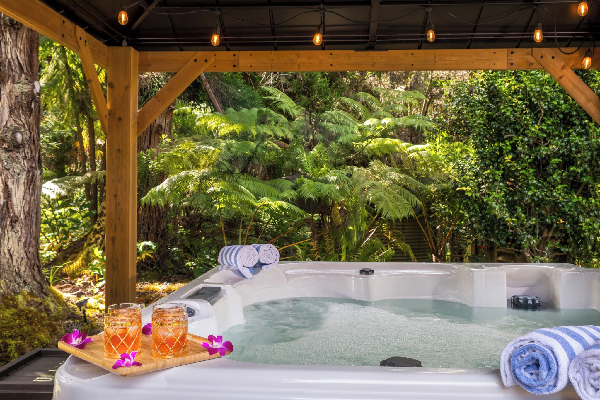 Outdoor spa tub