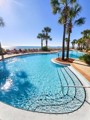 Indoor pool, a heated pool - AQUA 1509 — Luxury Oceanfront Condo• 3 BD• Steps to Pier Park (Panama City Beach)