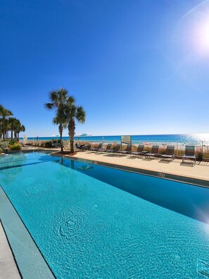 Indoor pool, a heated pool - AQUA 1509 — Luxury Oceanfront Condo• 3 BD• Steps to Pier Park (Panama City Beach)