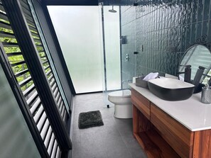 Serviettes fournies, savon, papier toilette