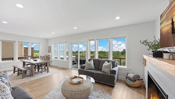 Smart TV, fireplace, video games, books