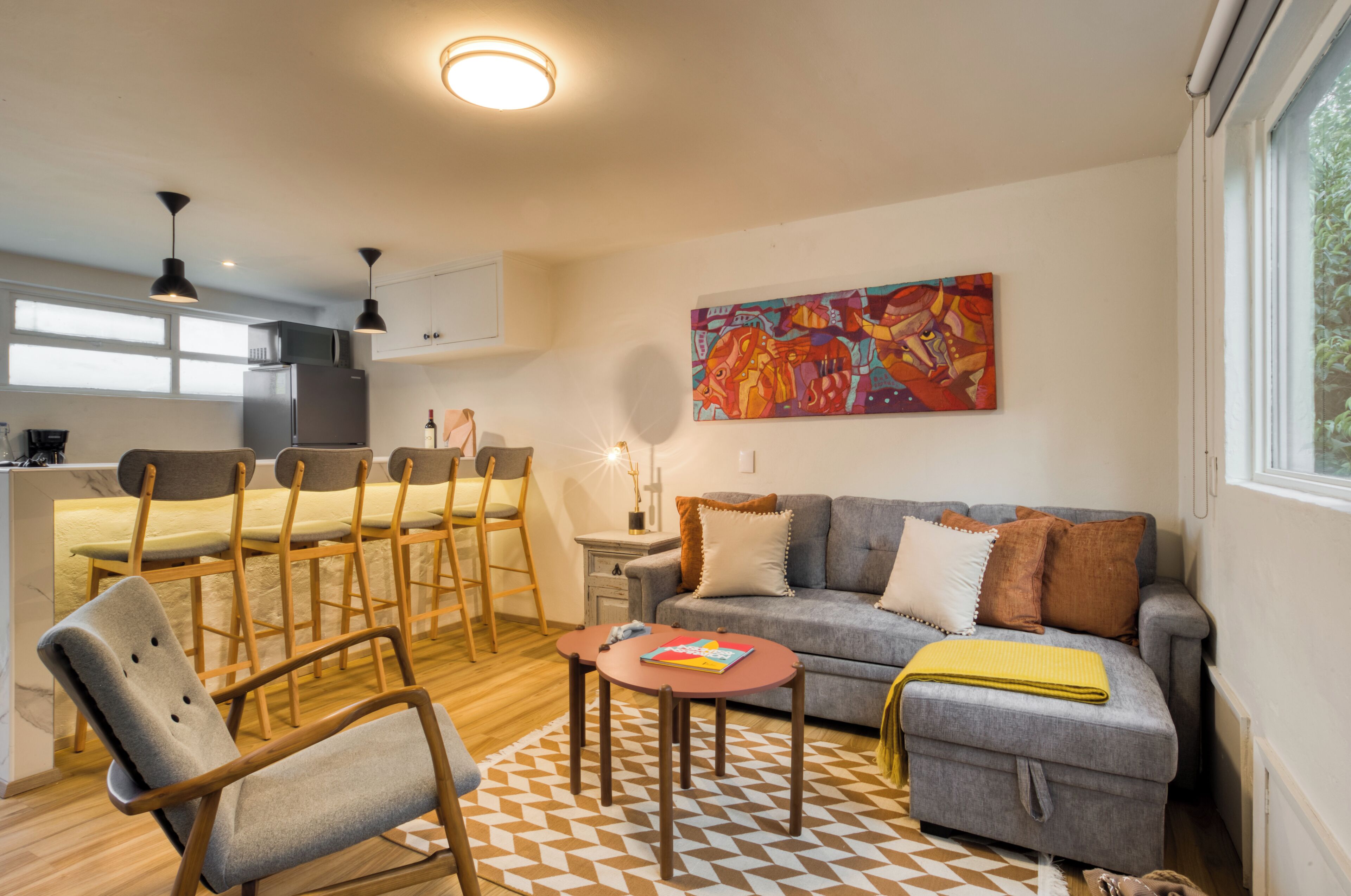 Departamento Confort, 3 habitaciones, vista a la ciudad | Área de sala de estar