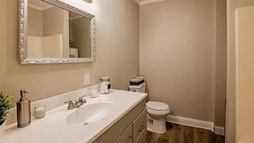 Ducha, toallas, jabón, papel higiénico