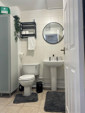 Haartrockner, Handtücher, Seife, Shampoo