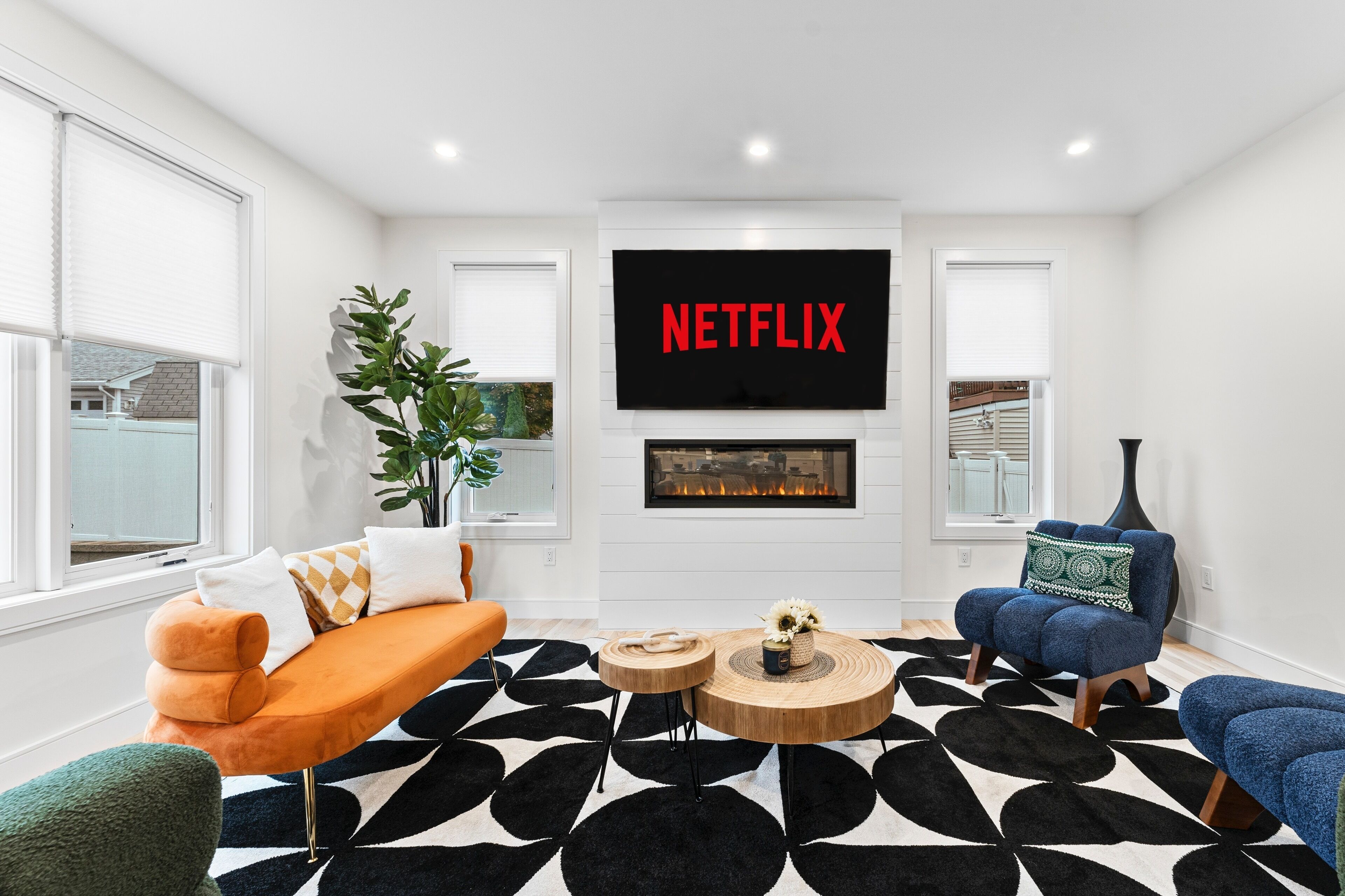 Smart-TV, peis, bordtennis og PC-skjermer