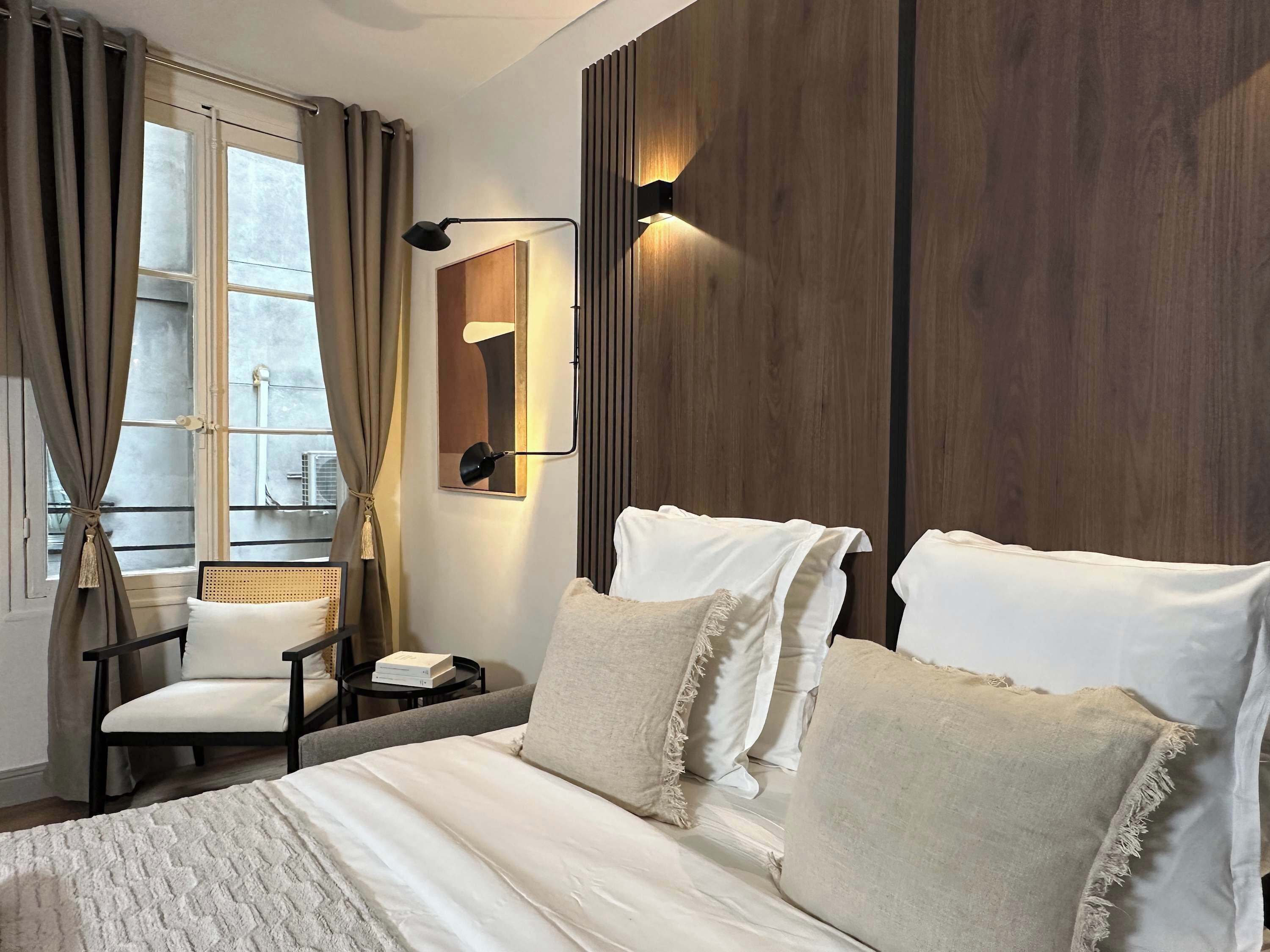 1 bedroom, desk, iron/ironing board, travel crib