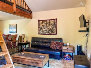 TV, books - Talkeetna Wolf Den Cabin - Cozy cabin living! (Talkeetna)