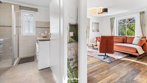 Living area - Pier 12b - for 4 persons, parking space, quiet location, modern, cosy terrace (Büsum)