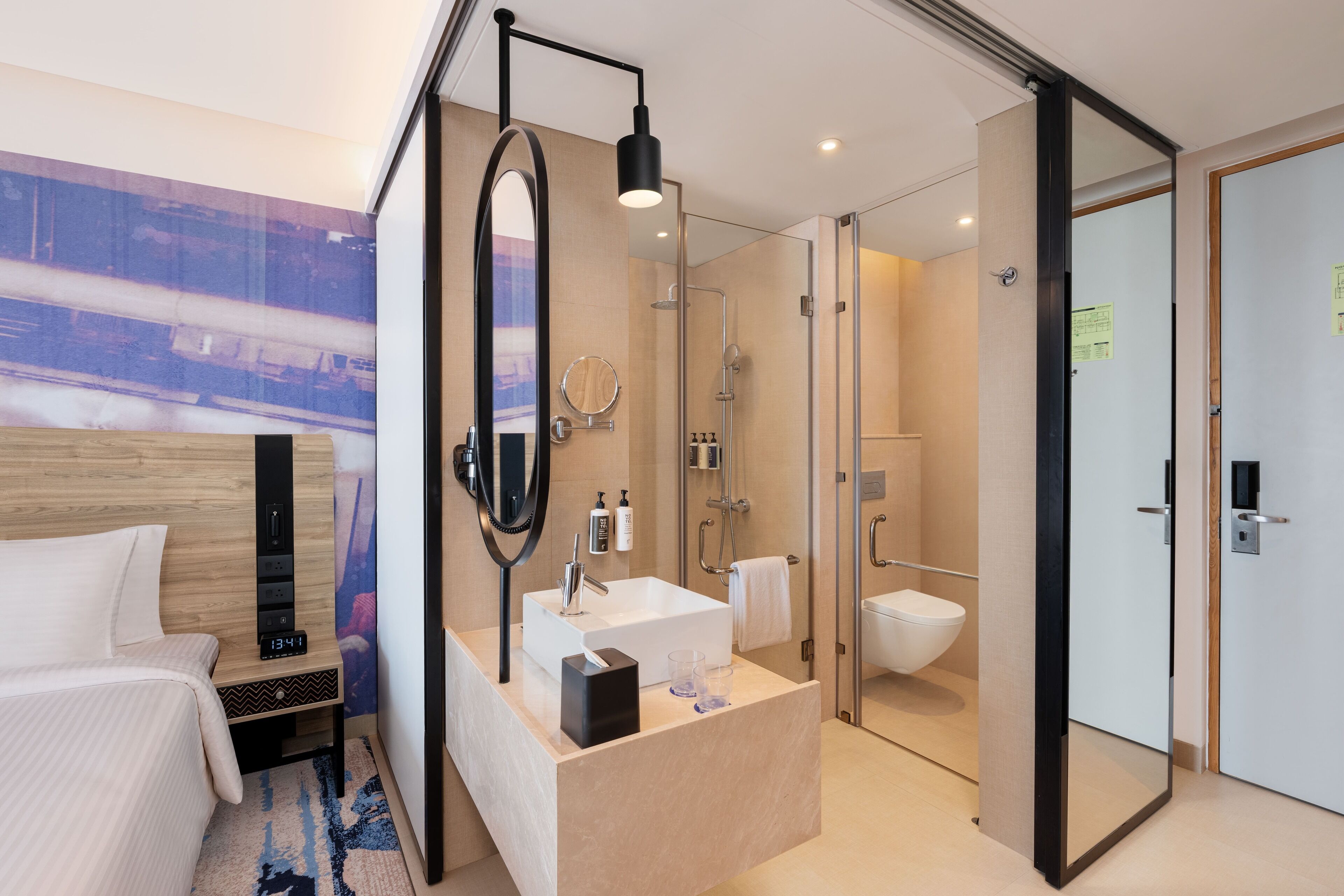 Bathrobes, slippers, bidet, towels