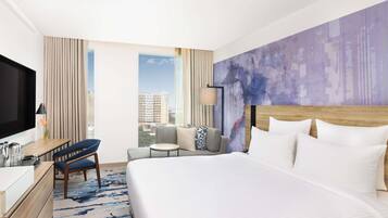 Minibar, laptop workspace, blackout curtains, soundproofing