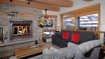 TV, fireplace, offices