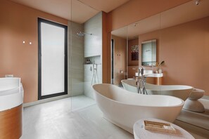 Shower, rainfall showerhead, hair dryer, bathrobes - SOLAIR Beach Lofts Pererenan (Canggu)