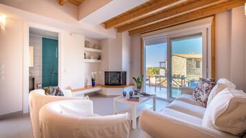 Luxury Villa, 3 Bedrooms, Private Pool, Sea View | Living area