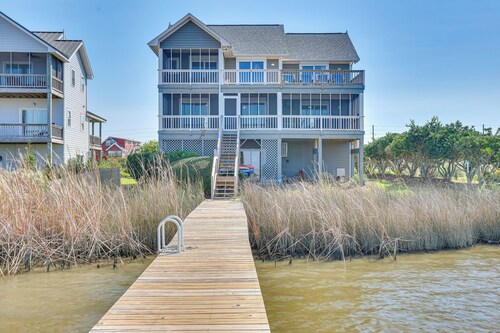 Private Hot Tub & Dock: North Topsail Beach Home