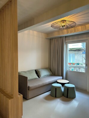 Superior Studio, 1 Bedroom, Balcony, Harbor View | Living area | 42-inch TV with cable channels - INTRAMUROS Quiet Apartments (Muros)