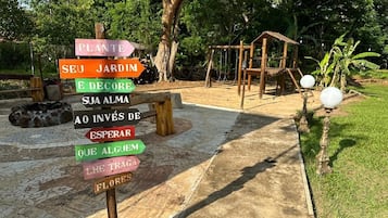 Explore the park's many attractions from this central signpost, leading the way to a variety of activities.