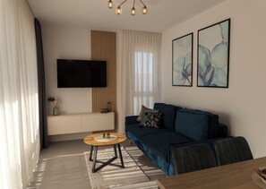 Comfort Apartment, 2 Bedrooms | Living area | TV -  Smash 2 - Two-bedroom Apartments (Novalja)