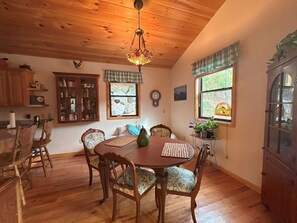 Dining - Tuckasegee Cabin One bedroom rental on the Tuckasegee River (Whittier)