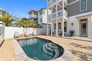 A heated pool - Heated Pool + Carriage House | Steps to Rosemary Beach | Sleeps 16 (Inlet Beach)